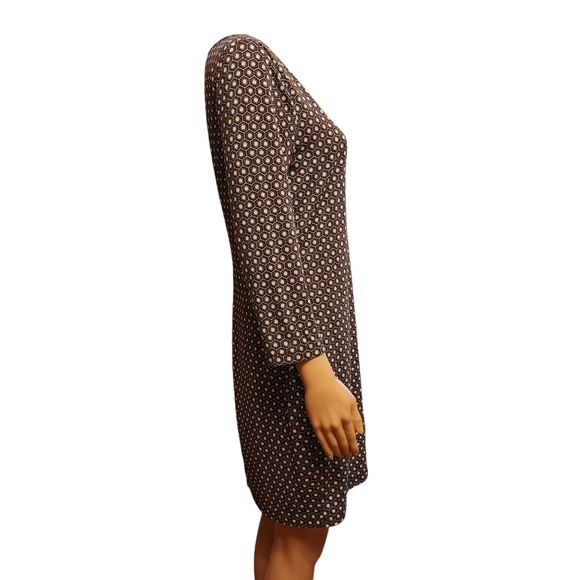 Abstract Pattern Long Sleeve Mini Dress - Picture 3 of 10